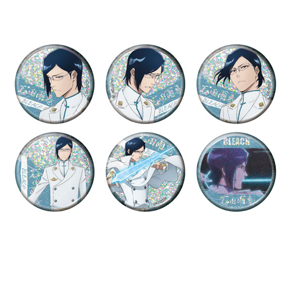Bellfine TV Anime "Bleach: Thousand-Year Blood War" Trading Hologram Tin Badge Uryu Ishida 6Pack BOX