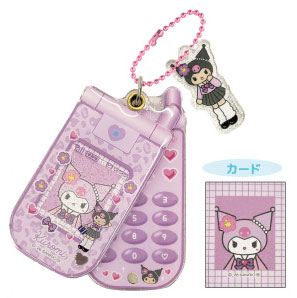 TCP My Melody / Kuromi / Hello Kitty Slide Flip Phone Keychain (Kuromi)