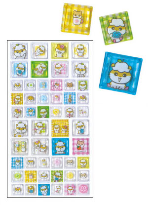 TCP Coro Coro Kuririn Shiny Cube Sticker Colorful