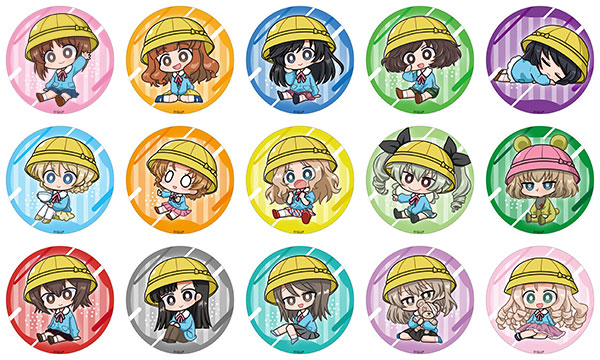 Midobiyo Girls und Panzer Motto Love Love Sakusen desu! MD Trading Tin Badge 15Pack BOX