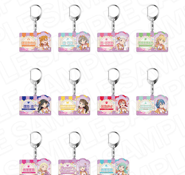 Contents Seed Love Live! Super Star!! Acryl-Schlüsselanhänger Cafe Party Ver. 11-teiliges Set Bild 1