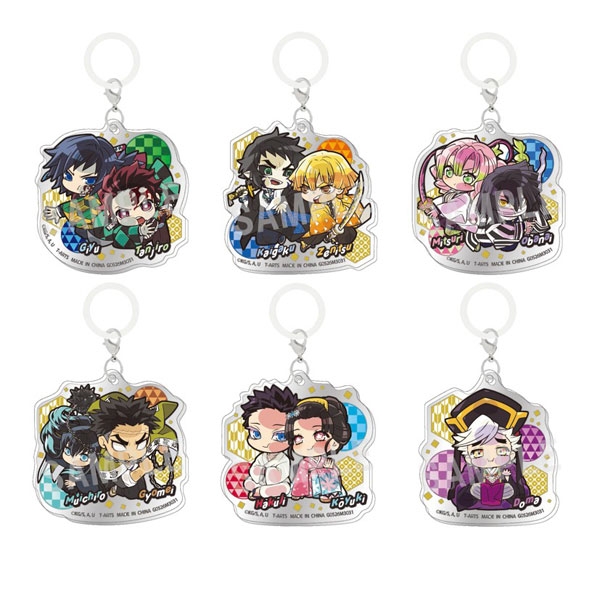 Takara Tomy A.R.T.S Pita! Deforme Demon Slayer: Kimetsu no Yaiba Infinity Castle Ark Vol.2 Trading Acrylic Marking Charm 6Pack BOX