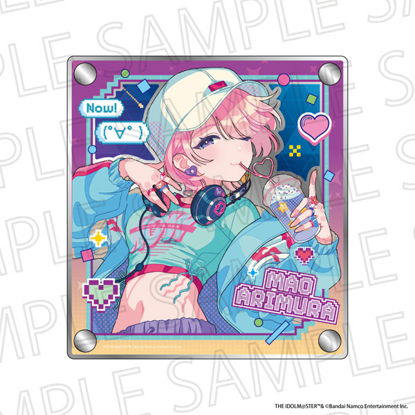 SR-GYM Gakuen iDOLM@STER Placa Espejo Acrílico de 3 Capas Mirakuru Na Now! Mao Arimura