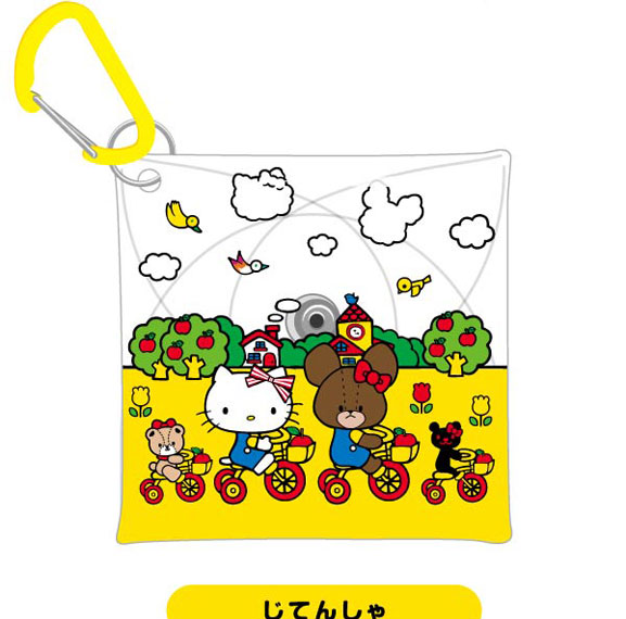 Bandai Multipurpose Clear Case SS Size The Bear's School x Hello Kitty 01 Bicycle รูปภาพ 1