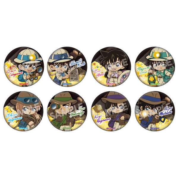 Zero-G Act ยอดนักสืบจิ๋วโคนัน Adventure Collection Trading Glitter Tin Badge 8Pack BOX