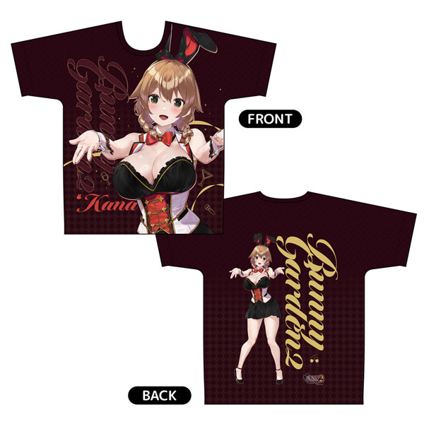 Curtain Damashii Bunny Garden 2 Full Graphic T-shirt (Kana) XL Size