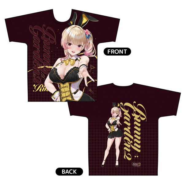 Curtain Damashii Bunny Garden 2 Full Graphic T-shirt (Rin) L Size