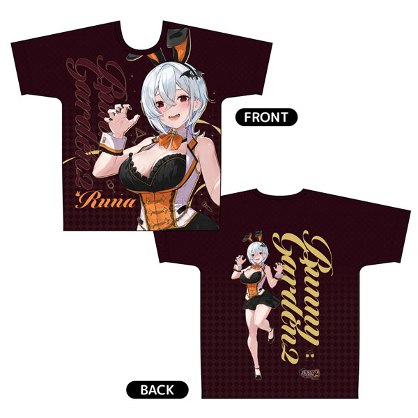 Curtain Damashii Bunny Garden 2 Full Graphic T-shirt (Runa) L Size