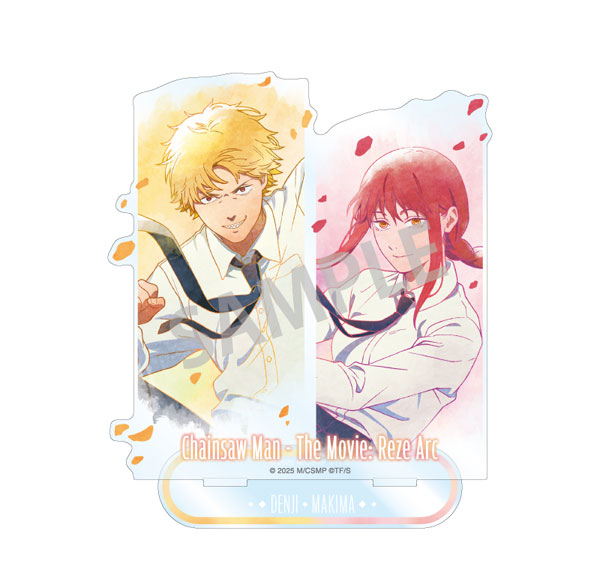 Kamio Japan ภาพยนตร์ "Chainsaw Man Reze Arc" แท่นอะคริลิคคู่ Denji & Makima ลอยน้ำ KamiAni TOUCH รูปภาพ 1