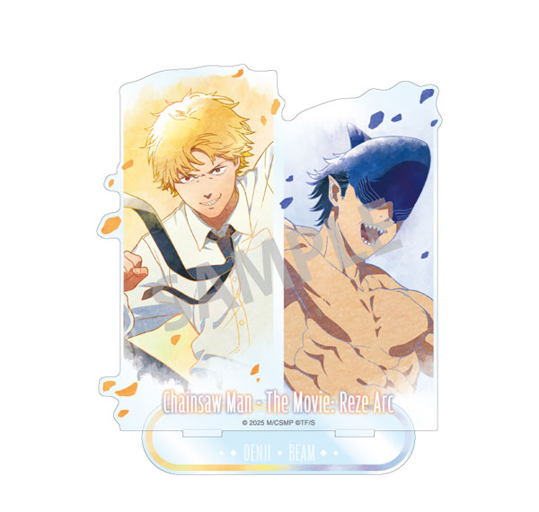 Kamio Japan Film „Chainsaw Man Reze Arc" Paar-Acrylständer Denji & Beam Floating KamiAni TOUCH Bild 1