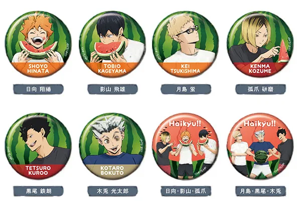 Hasepro CAN Badge Haikyuu!! Watermelon Series 8Pack BOX image 1