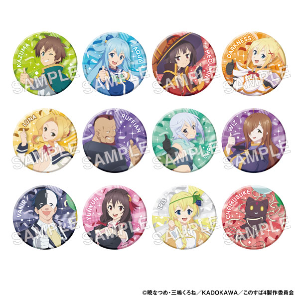KADOKAWA KONOSUBA -God's Blessing on This Wonderful World! Trading Can Badge 10th Anniversary Ver. 12Pack BOX image 1