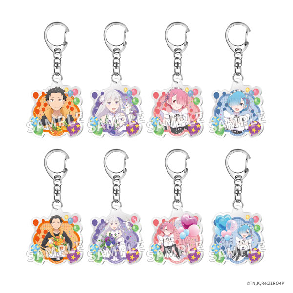 KADOKAWA Re:ZERO -Starting Life in Another World- Trading Acryl-Schlüsselanhänger Blumen & Ballon Ver. 8Pack BOX
