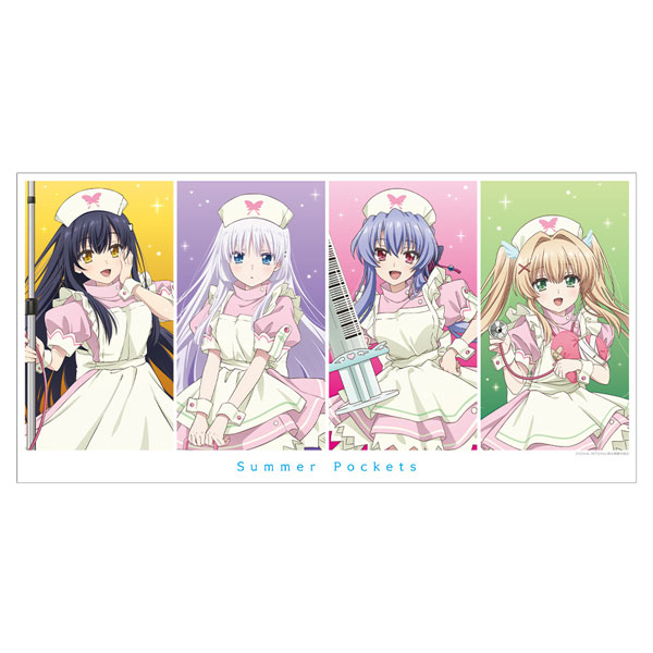 Azu Maker TV Anime "Summer Pockets" 120cm Big Towel Shiroha & Ao & Kamome & Tsumugi Nurse Maid ver. [New Illustration]