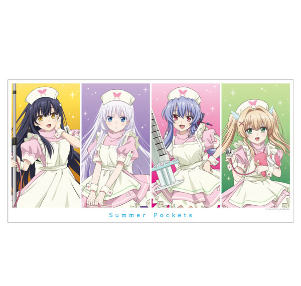Azu Maker TV Anime "Summer Pockets" 120cm Big Towel Shiroha & Ao & Kamome & Tsumugi Nurse Maid ver. [New Illustration] รูปภาพ 1