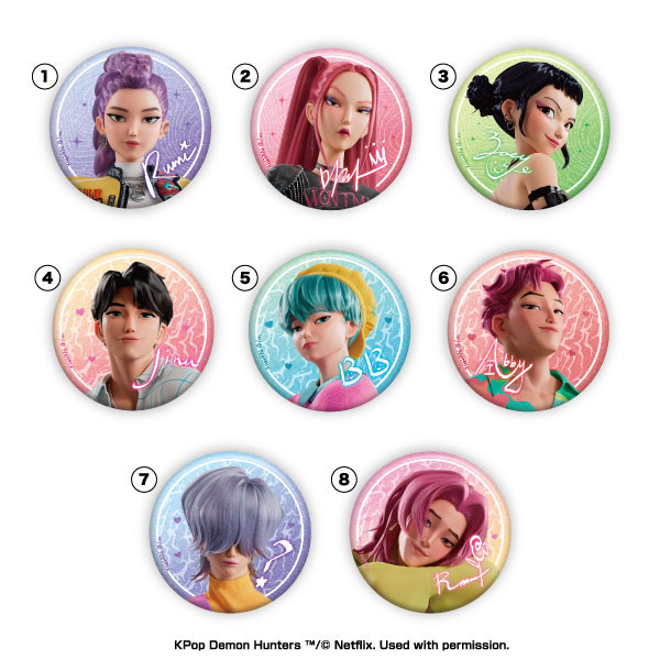 Ensky KPop Demon Hunters Glitter Shiny Ansteckbutton Sammlung 8er Pack BOX Bild 1