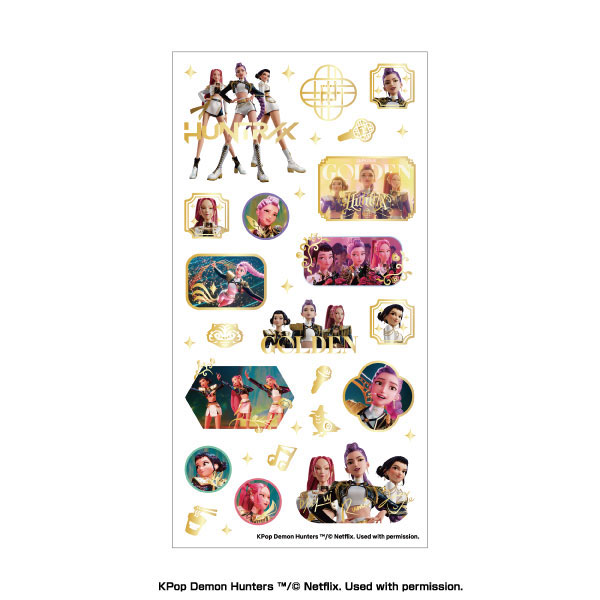 Ensky KPop Demon Hunters GLOSSY CLEAR STICKERS (1) GOLDEN