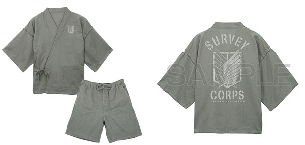 COSPA TV Anime "Attack on Titan" Survey Corps Jinbei /Rikyu Gray - L (XL - XXL) gambar 1
