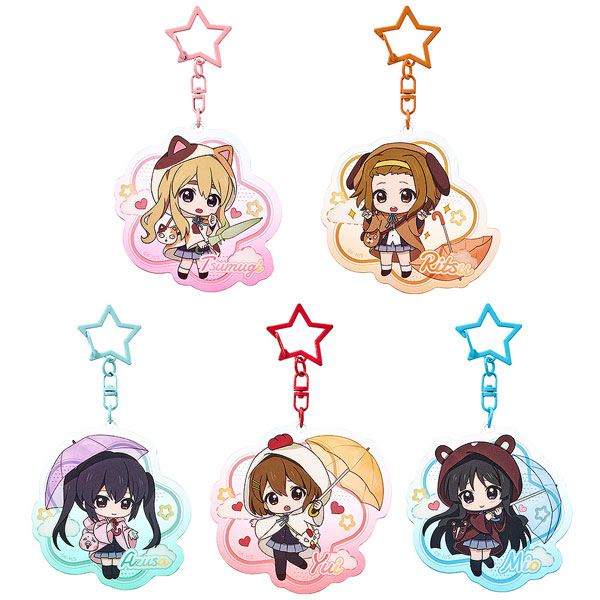 GoodSmile Moment K-ON! Fluffy Rain Series Collectible Acrylic Keychain 5Pack BOX