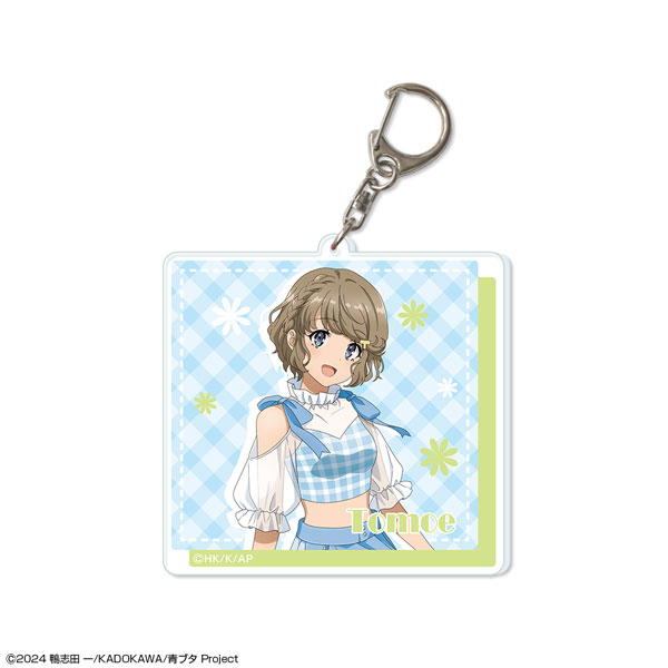 License Agent "Seishun Buta Yarou" Series Big Acrylic Keychain Design 02 (Tomoe Koga / Summer Check Pattern ver.) New Illustration