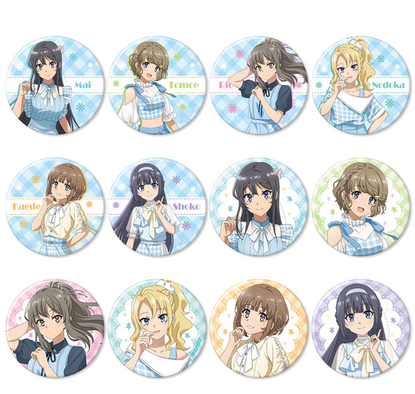 License Agent „Seishun Buta Yarou" Serie Trading Ansteckbutton (Sommer Karomuster Ver.) Neue Illustration 12er Pack BOX Bild 1
