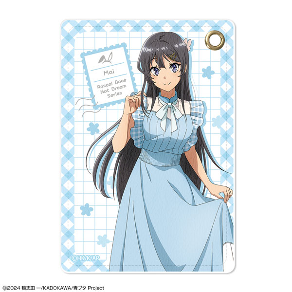 License Agent "Seishun Buta Yarou" Series Leather Pass Case Design 01 (Mai Sakurajima / Summer Check Pattern ver.) New Illustration Bild 1