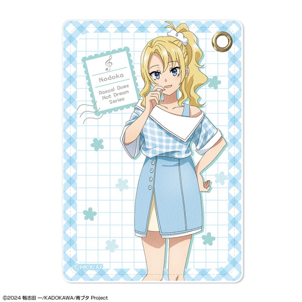 License Agent "Seishun Buta Yarou" Series Leather Pass Case Design 04 (Nodoka Toyohama / Summer Check Pattern ver.) New Illustration รูปภาพ 1