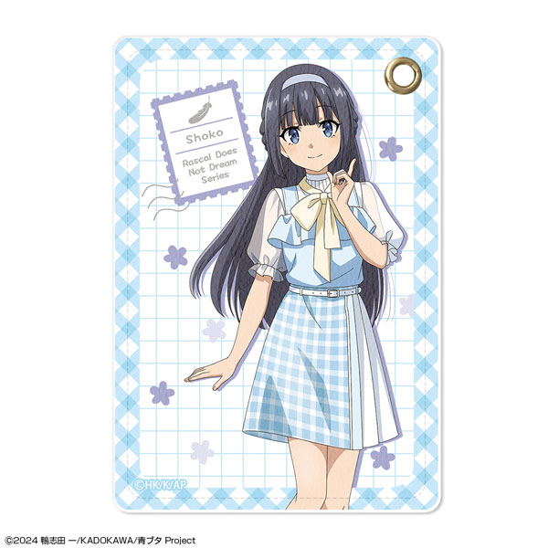 License Agent "Seishun Buta Yarou" Series Leather Pass Case Design 06 (Shoko Makinohara / Summer Check Pattern ver.) New Illustration