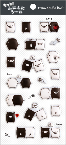 San-x SE74006 San-x Universe Motto! Funifuni Sticker Monokuro Boo รูปภาพ 1