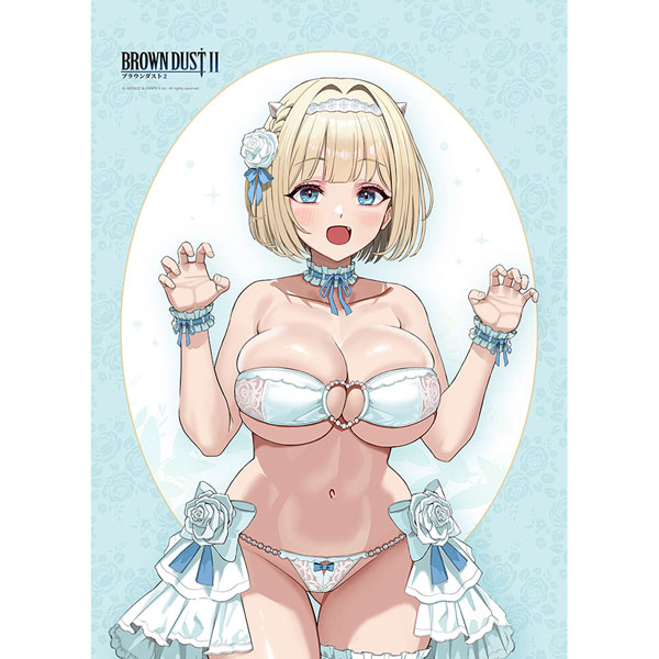 Curtain Damashii [Brown Dust 2] New Illustration B2 Wall Scroll (Justia / Wedding Swimsuit) Double Suede