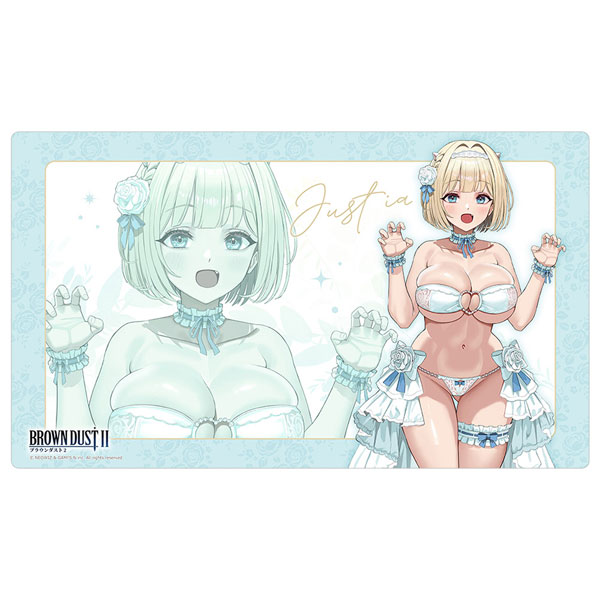 Curtain Damashii [브라운 더스트 2] 신규 일러스트 러버 매트 (유스티아 / 웨딩 수영복)