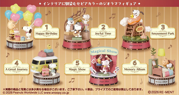 RE-MENT snoopy Sepiament Collection -Hapiness Moment- 6Pack BOX