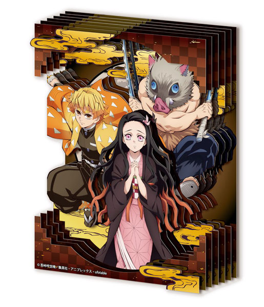 Ensky Paper Shadow Art Mini Anime "Demon Slayer: Kimetsu no Yaiba" SA-M81 Nezuko Kamado & Zenitsu Agatsuma & Inosuke Hashibira