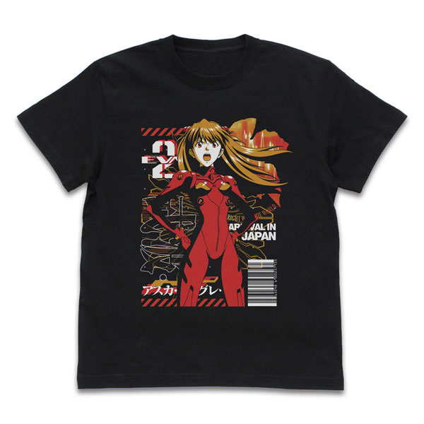 COSPA EVANGELION EVA-02 Pilot Asuka T-shirt /BLACK-L