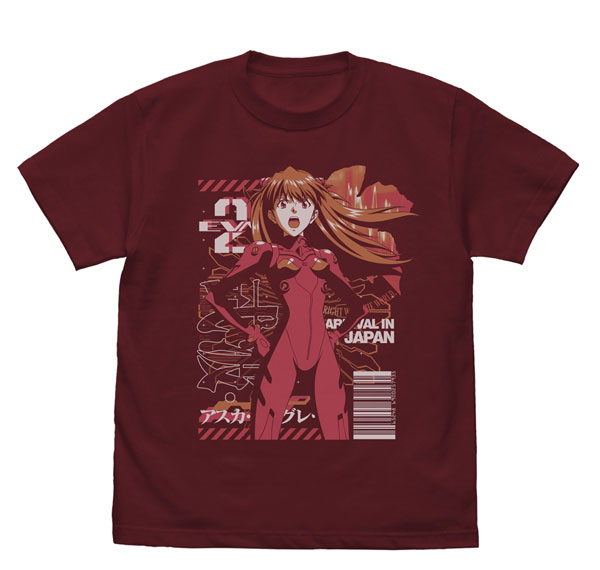 COSPA EVANGELION EVA-02 Pilot Asuka T-shirt /BURGUNDY-S
