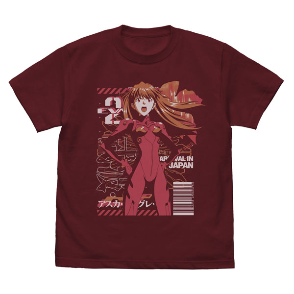 COSPA EVANGELION EVA-02 Pilot Asuka T-shirt /BURGUNDY-XL