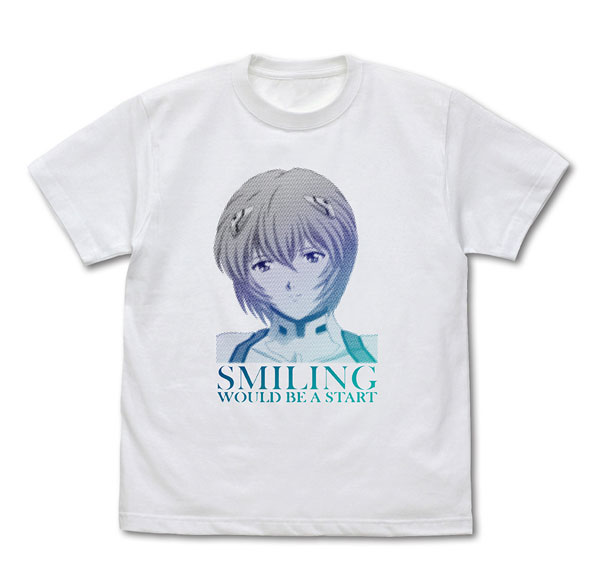 COSPA EVANGELION Smiling Would Be A Start T-shirt /WHITE-M