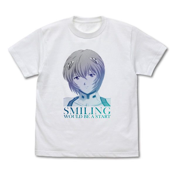 COSPA EVANGELION Smiling Would Be A Start T-shirt /WHITE-XL
