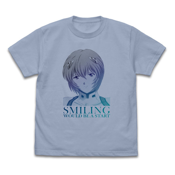 COSPA EVANGELION Smiling Would Be A Start T-shirt /ACID BLUE-XL