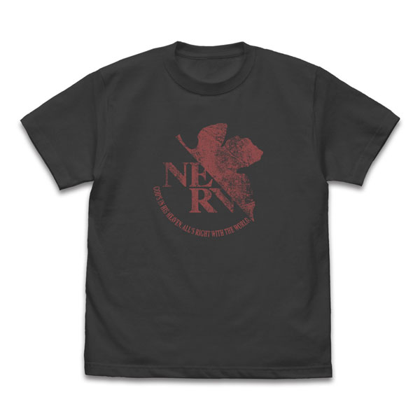 COSPA EVANGELION NERV Vintage Logo T-shirt /SUMI-XL