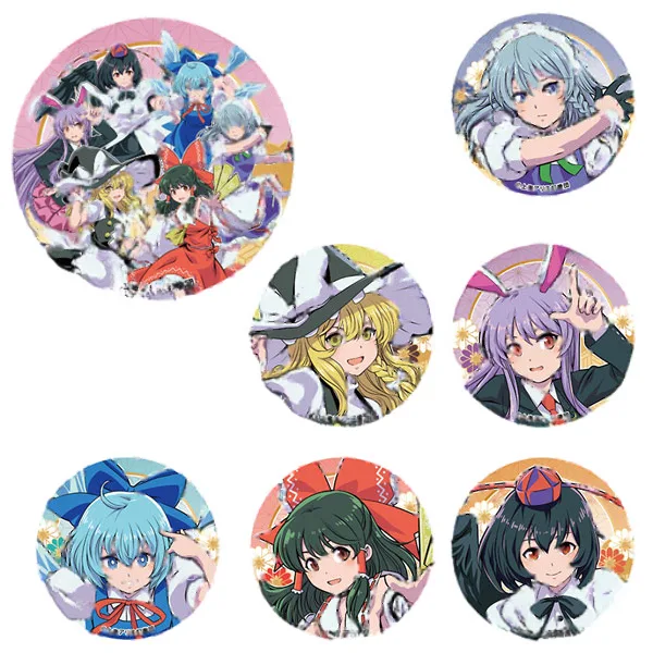 Marr Touhou Project Random Tin Badge 14 Types in Total (Normal 7 Types, Hologram 7 Types) Single Item imagen 1