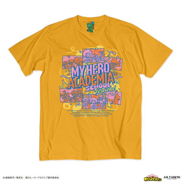 AIR TWOKYO Anime "My Hero Academia" Season 4 Scene Illustration T-shirt 7 (School Festival) Gold XL