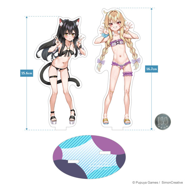 Simon Creative Little Witch Nobeta Acrylic Stand Nobeta and Black Cat-chan (Swimsuit)
