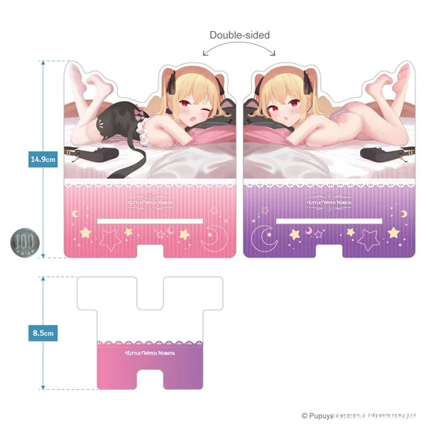 Simon Creative 小魔女諾貝塔 午夜小貓 雙面壓克力手機架 圖片 1