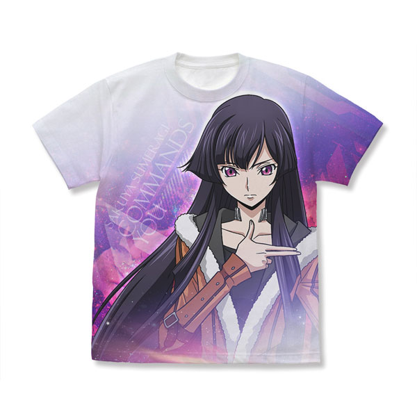COSPA Code Geass: Roze of the Recapture Sakuya Sumeragi Full Graphic T-shirt /WHITE-XL รูปภาพ 1