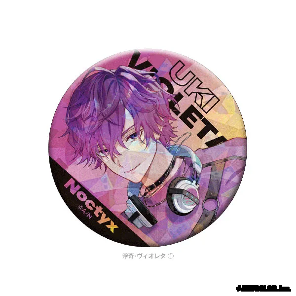 Cyber Agent NIJISANJI EN Hologramm-Ansteckbutton Uki Violeta (1) Bild 1