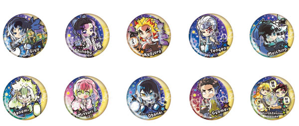 Takara Tomy A.R.T.S Pita! Deforme Demon Slayer: Kimetsu no Yaiba Night Patrol Trading Tin Badge 10Pack BOX