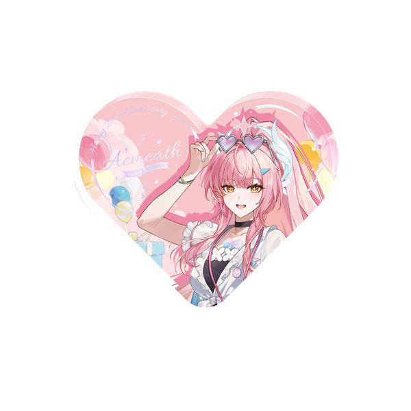 KURO GAMES Wuthering Waves Pastel Wishes ที่ห้อยอะคริลิครูปหัวใจ Aemeath รูปภาพ 1