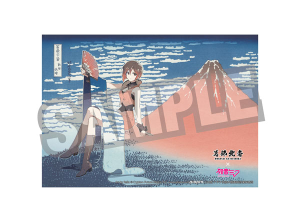 Presence Katsushika Hokusai x Hatsune Miku Rella Cloth Poster MEIKO Fine Wind, Clear Morning