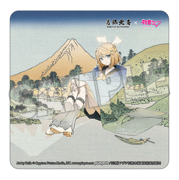 Presence Katsushika Hokusai x Hatsune Miku Rella Car Magnet Kagamine Rin Reflection in Lake at Misaka in Kai Province